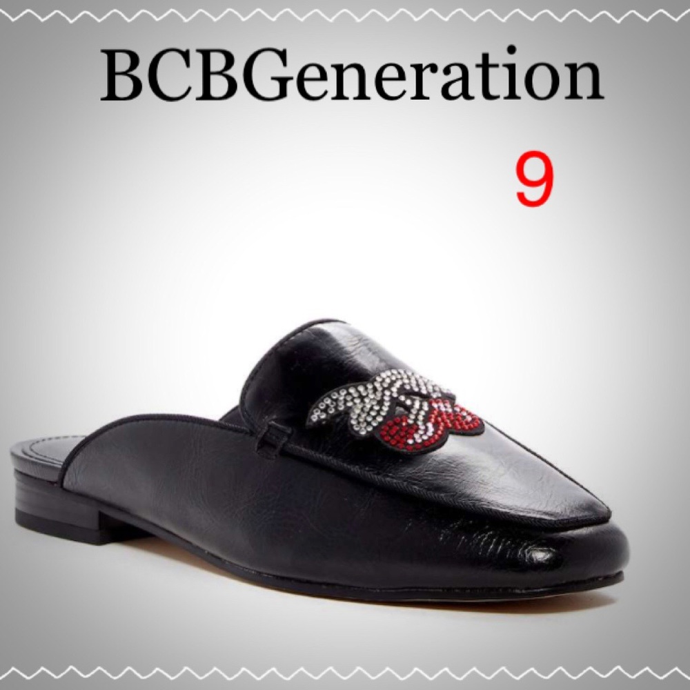 Cherry Embellished Low Flat Mule Black - Picture 5 of 6
